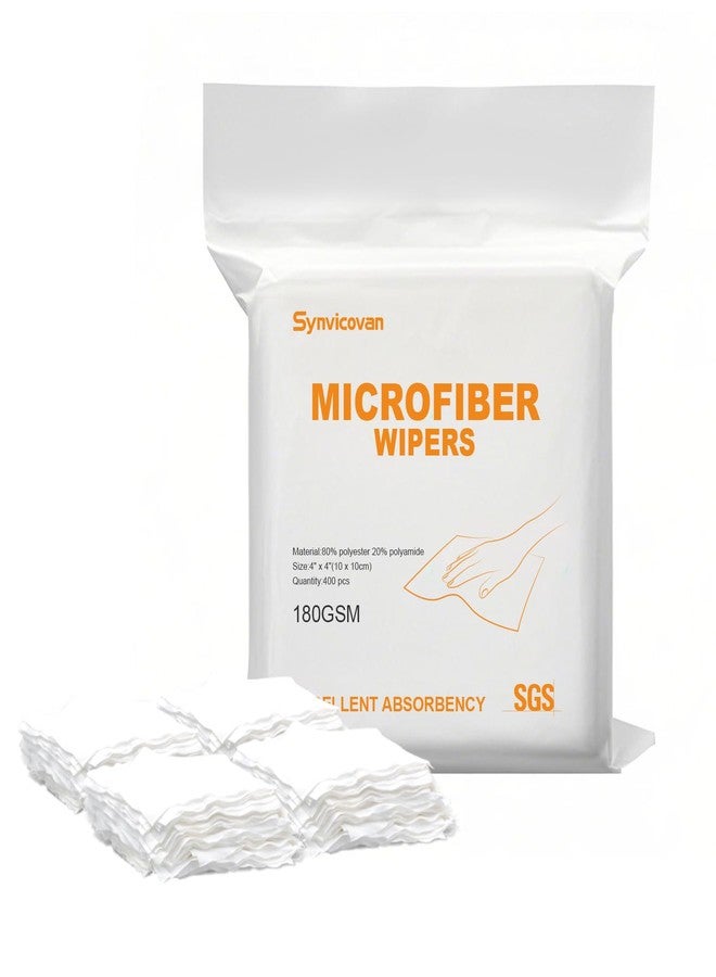 Synvicovan Microfiber Wipes 4"x4"(400 Pcs,Class 100, 180GSM) Superfine Lint Free Cloths Cleaning and Drying Cloths Reusable Ultra Absorbent for All Surface Types - Image 1